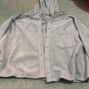 American eagle cropped button up